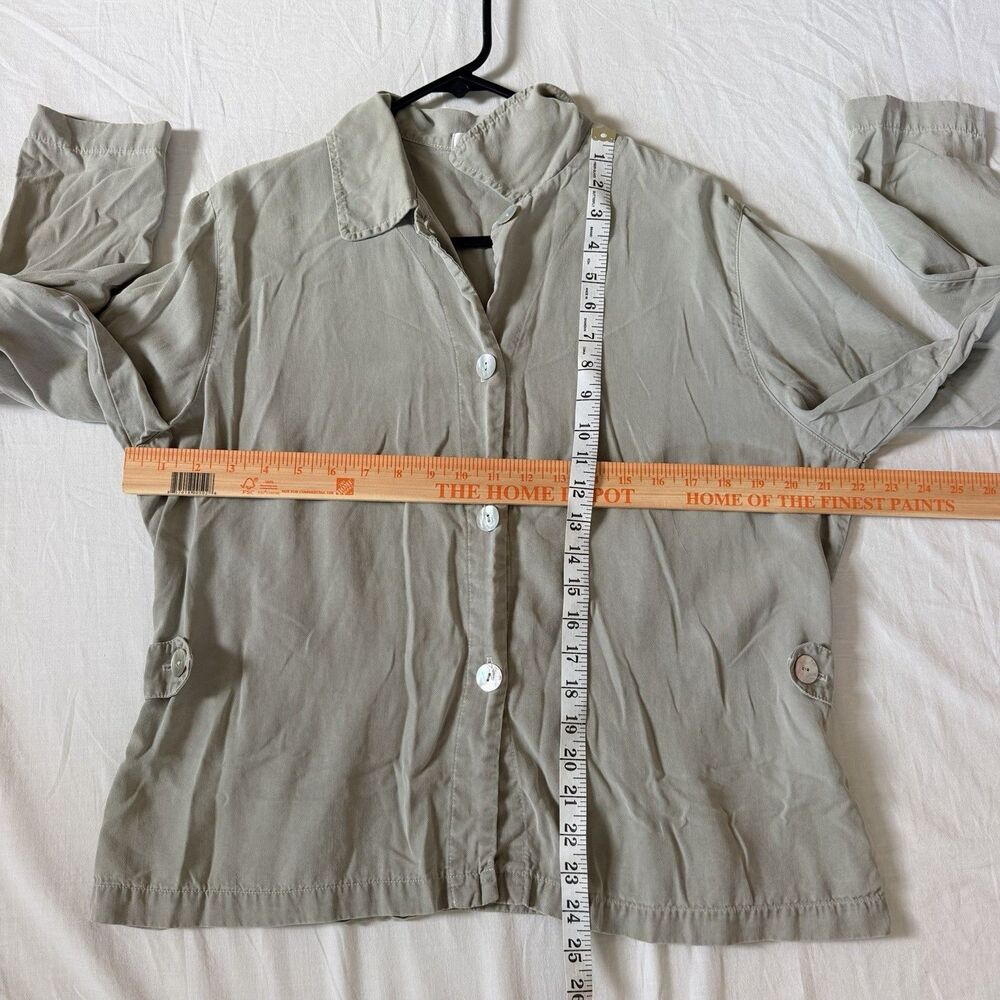 Cut Loose L Sage Green Tencel Jacket Shirt Lightweight USA Made Button FrontBoho - Picture 9 of 14